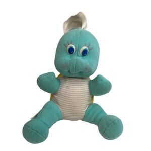 Vintage Hasbro Topsy Turtle Betty Baker Plush 1988 7" Aqua Polka Dot Stuffed Toy